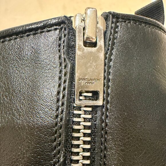 Saint Laurent Mens Leather Combat Boots, SZ 9 main image 5